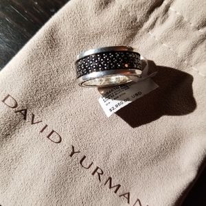 David Yurman sz 8.5 new (3) row black diamond band